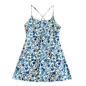 Smith & Quinn Women's L Blue & White Floral Sleeveless A-Line Dress